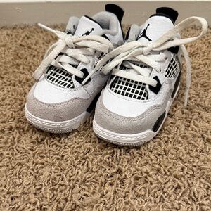 Jordan Kids White, Gray and Black Retro Sneaker
